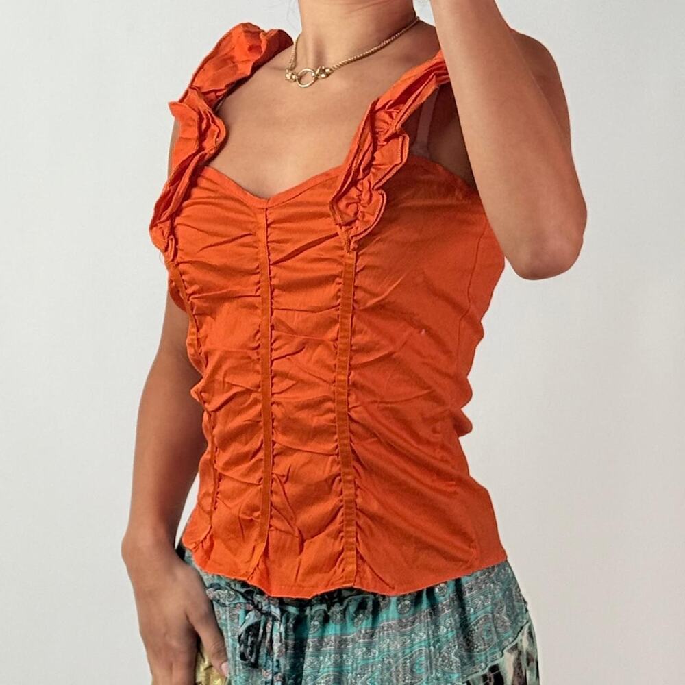 Orange Ruched Top L - Picture 2 of 5